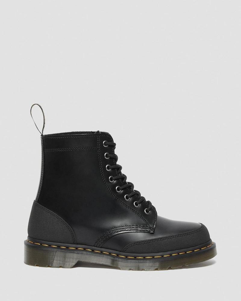 Dr Martens 1460 Guard Panel Lær Snørestøvletter Dame Svarte | Norge 609WNB